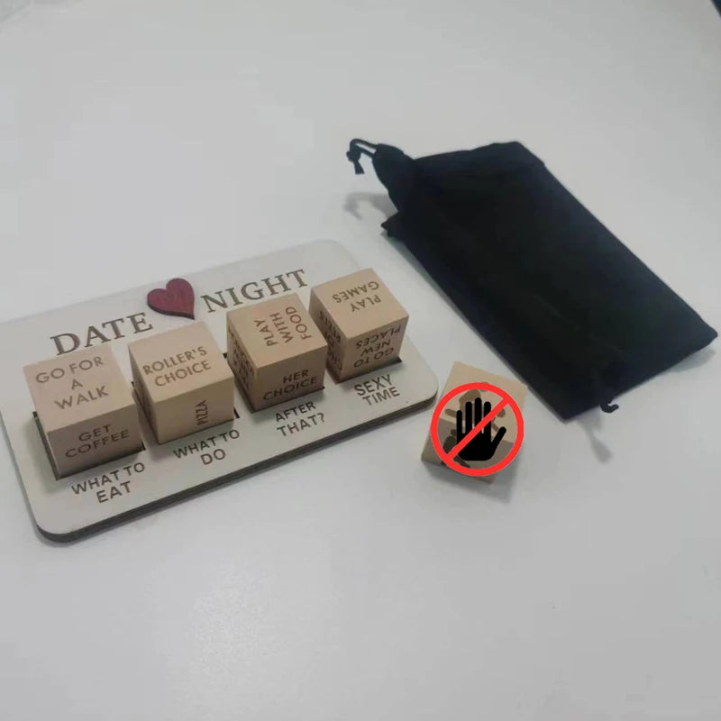 Wooden Decision Dice Set for Adults - Perfect for Date Nights, Parties, and Valentine's Day Gifts