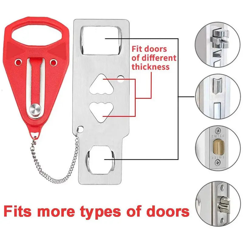 Portable Door Lock Security Device for Travel, Home, Hotel, Living Motel, Dorm