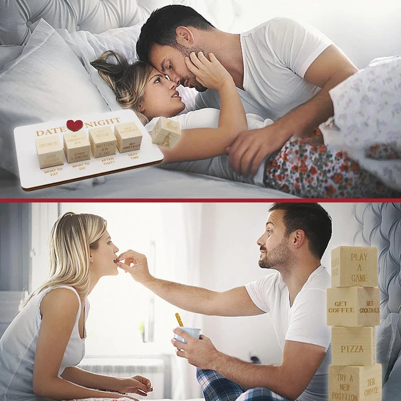 Wooden Decision Dice Set for Adults - Perfect for Date Nights, Parties, and Valentine's Day Gifts